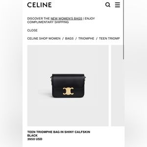 Celine Teen Triomphe Bag Black
